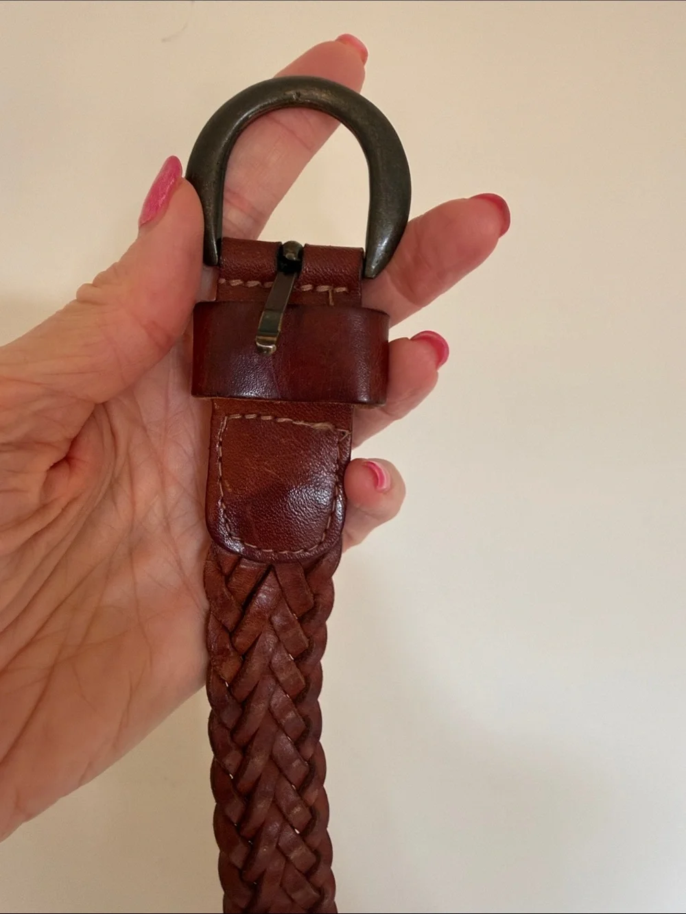 Esprit Braided Leather Belt in Brown
